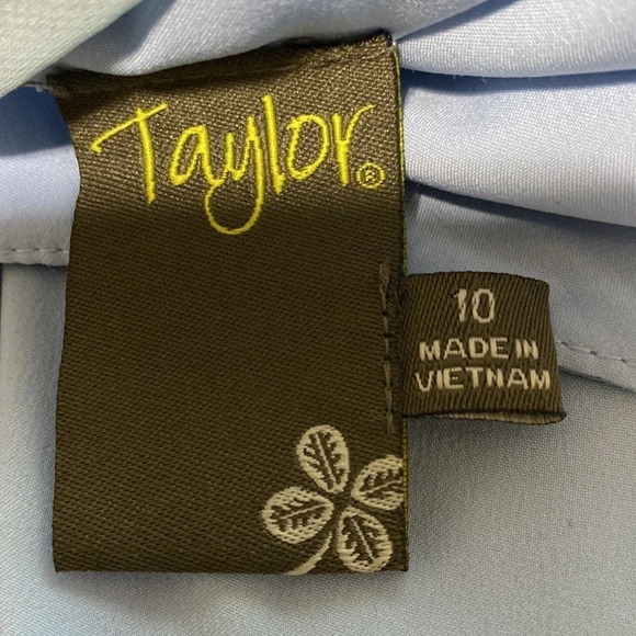 Taylor Geometric Chiffon Dress With Crochet Waistband Maxi Dress Size 10 - Picture 4 of 6